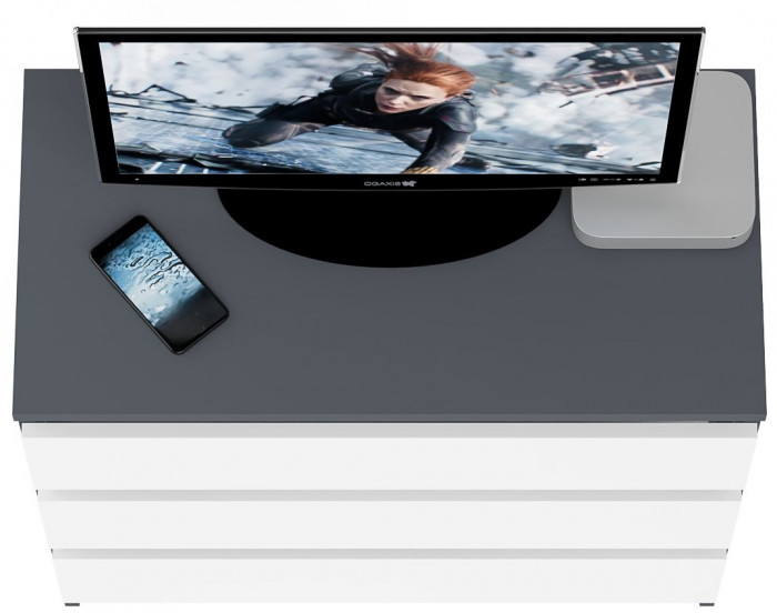 Мори Комод МК800.1, цвет графит/белый, ШхГхВ 80,4х41х73 см.