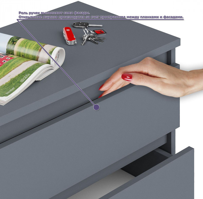 Мори Стол письменный МСП1200.1 + Комод МК1600.1, цвет графит, ШхГхВ 280,8х50х94 см., универсальная сборка