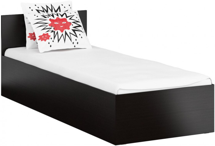 Стандарт Кровать 0800, цвет венге, ШхГхВ 83,5х203,5х70 см., сп.м. 800х2000 мм., без матраса, основание есть