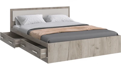 Кровать 1,6м с ящиками Фиеста NEW, Крафт серый/Кашемир