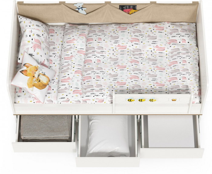 Эйп 11.40 Кровать, белый/дуб белый