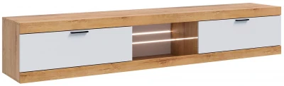 Прага Тумба ТВ макси Дуб Вотан/Белый гладкий
