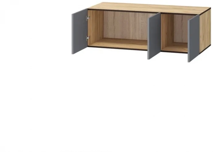 Шкаф Бастион 1500 №1 с антресолью, Графит/Дуб крафт золотой