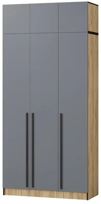 Шкаф Бастион 1500 №1 с антресолью, Графит/Дуб крафт золотой
