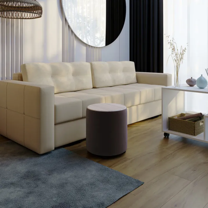 Пуф Пай, коричневый/мдф сандал белый