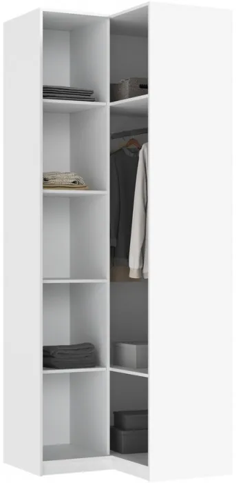 Марвэл Шкаф угловой, Белый/Браш белый