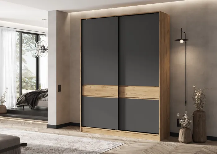 Роджинамиф Шкаф-купе 1800 дуб крафт/графит