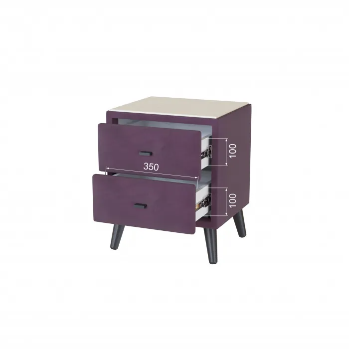 Тумба прикроватная интерьерная Пай винный/мдф клен кремовый