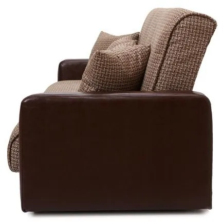 Диван-книжка Лондон, 120х190, рогожка/экокожа коричневая