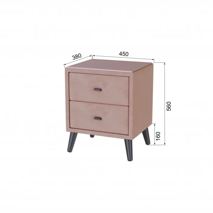 Тумба прикроватная интерьерная Пай пыльная роза/мдф пудра