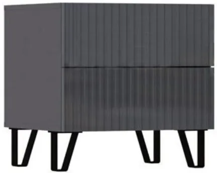 Оливия Тумбы прикроватные 2 ящика, 2 шт. (Графит, Графит Софт)