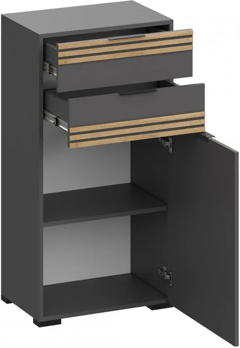 Модульная Прихожая Нао, набор №8, Графит/Графит, Дуб вотан, Симпл 27