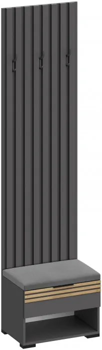 Модульная Прихожая Нао, набор №8, Графит/Графит, Дуб вотан, Симпл 27