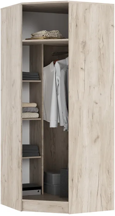 Шкаф угловой для одежды Мартина, Крафт серый/Кашемир