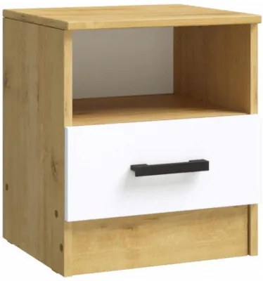 Эко Тумба прикроватная, Вотан/Белый гладкий