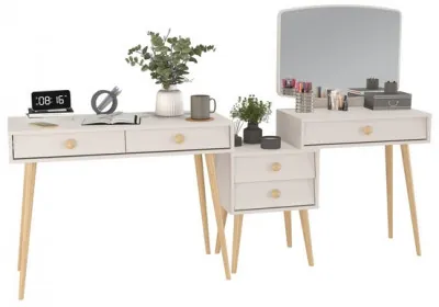 Афина Спальня Стол + Трюмо, цвет кашемир серый, ШхГхВ 100х45х76 + 105х38,6х129 см., универсальная сборка