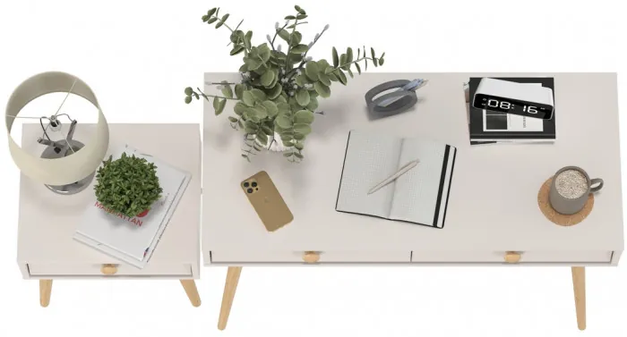 Афина Спальня Стол + Тумба прикроватная, цвет кашемир серый, ШхГхВ 100х45х76 + 45х37х45 см., универсальная сборка