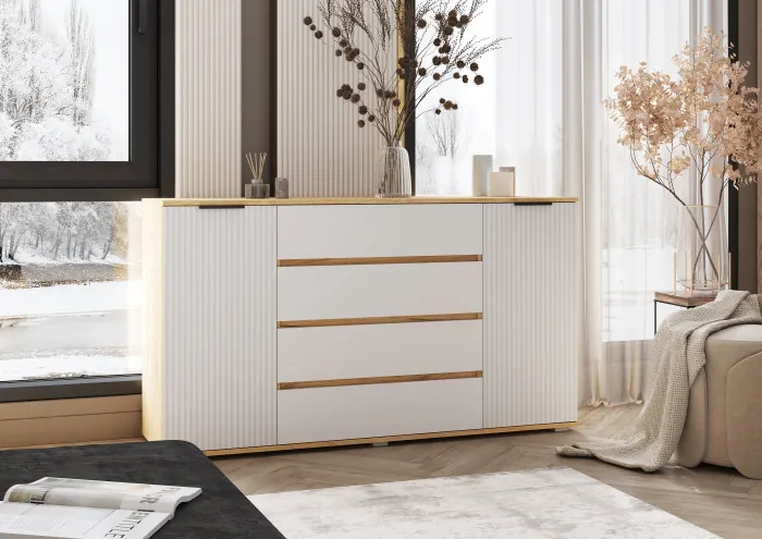 Модульная спальня Марвэл, Дуб крафт/Браш вайт