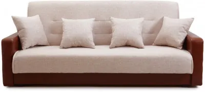 Диван-книжка Лондон, 120х190, рогожка/экокожа бежевая