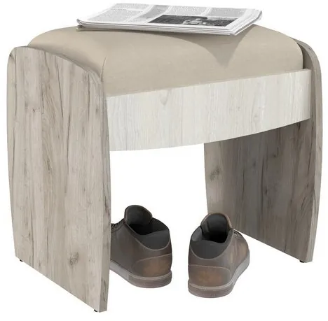 Банкетка 6-5140дкс/скан.д.б. Сицилия, цвет дуб крафт серый/скандинавское дерево белое, ШхГхВ 48х38х47,6 см.