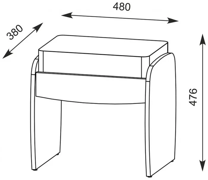 Банкетка 6-5140дкс/скан.д.б. Сицилия, цвет дуб крафт серый/скандинавское дерево белое, ШхГхВ 48х38х47,6 см.