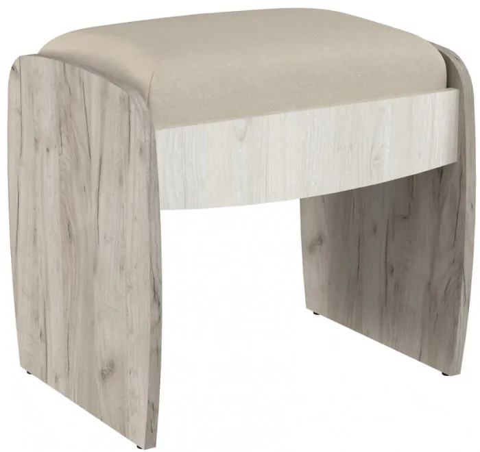 Банкетка 6-5140дкс/скан.д.б. Сицилия, цвет дуб крафт серый/скандинавское дерево белое, ШхГхВ 48х38х47,6 см.