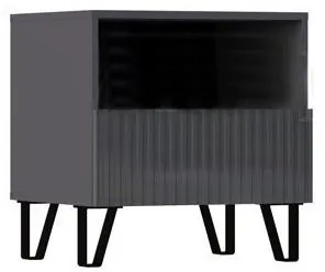 Оливия Тумбы прикроватные 1 ящик, 2 шт (Графит, Графит Софт)