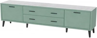 Тумба ТВ интерьерная 2,0 Пай мятный/мдф холст белый