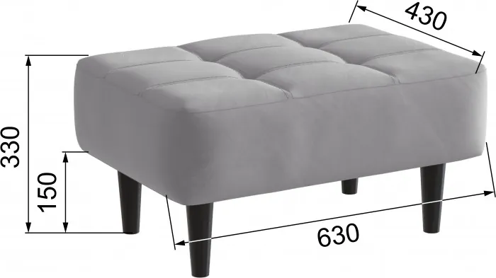 Пуф Корк светло-серый