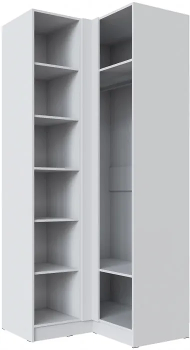 Шкаф угловой Мадрид угол прямой, Белый/Ателье светлое