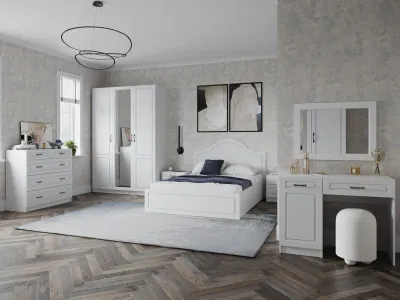 Модульная спальня Апполия, Белый/Белый дуб