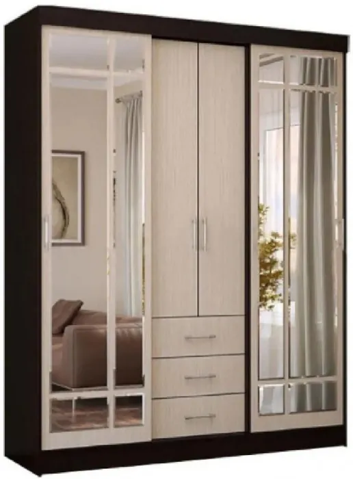 Шкаф-купе Маэстро (Ясень шимо темный / светлый)