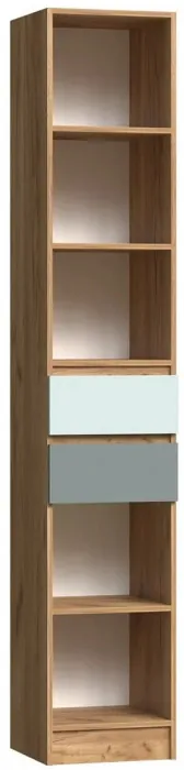 Челси Color Стеллаж с ящиками (Слоновая кость/Глиняный серый/Дуб крафт)