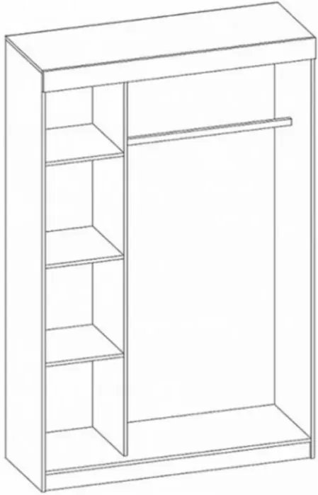 Басямиф Шкаф-купе с антресолью (Дуб крафт/ Графит)