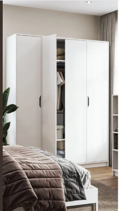 РУНА ШК 04 Шкаф 4-х створчатый Фасад БЕЛЫЙ/Корпус БЕЛЫЙ