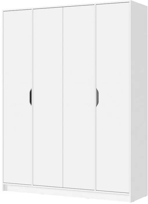 РУНА ШК 04 Шкаф 4-х створчатый Фасад БЕЛЫЙ/Корпус БЕЛЫЙ