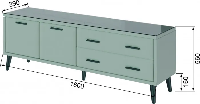 Тумба ТВ интерьерная Виго 1,6 мятный