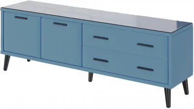 Тумба ТВ интерьерная Виго 1,6 светло-голубой