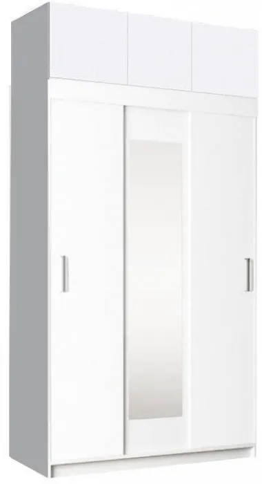 Басямиф Шкаф-купе с антресолью (Дуб Крафт Золотой / Белый Глянец)