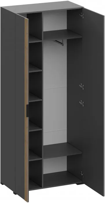 Нао Шкаф 2-х створчатый ШК-4038 с зеркалом, Графит