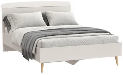 Афина Спальня 4-22911к.с. Кровать 1400, цвет кашемир серый, ШхГхВ 144,6х210,2х95,7 см., сп.м. 1400х2000 мм., б/м, основание есть - фанера, ножки: тик