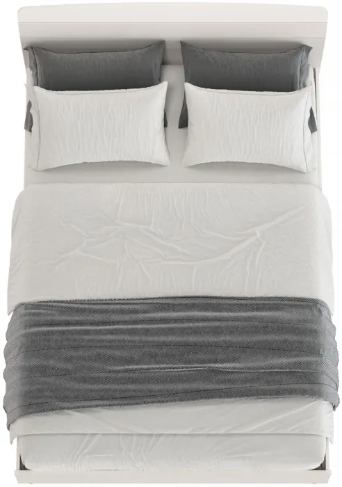 Афина Спальня 4-22911к.с. Кровать 1400, цвет кашемир серый, ШхГхВ 144,6х210,2х95,7 см., сп.м. 1400х2000 мм., б/м, основание есть - фанера, ножки: тик