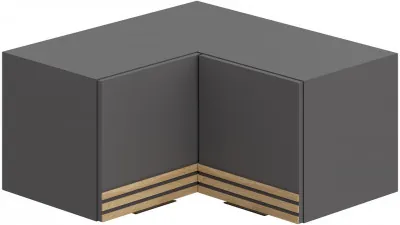 Антресоль угловая Нао АН-4014, Графит/Графит, Дуб Вотан