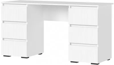 Хелен ПС 02 Письменный стол (1,420х0,730х0,500) МДФ белый супермат/белый