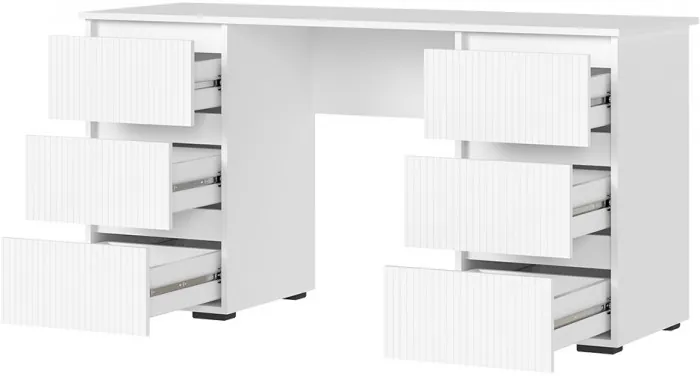 Хелен ПС 02 Письменный стол (1,420х0,730х0,500) МДФ белый супермат/белый
