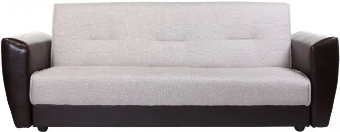 Диван-книжка Амстердам, 140х190, рогожка/экокожа, бежевый