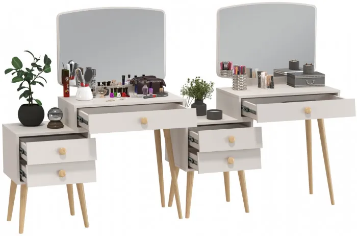 Афина Спальня Трюмо х 2, цвет кашемир серый, ШхГхВ 2х105х38,6х129 см., универсальная сборка