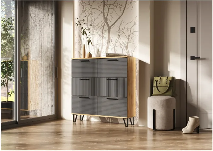 Обувница Флэш, Крафт/Браш Графит