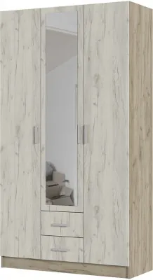 ГАРМОНИЯ ШК 601 М шкаф 3х створчатый  (1,2х2,2х0,5) дуб крафт белый/дуб крафт серый