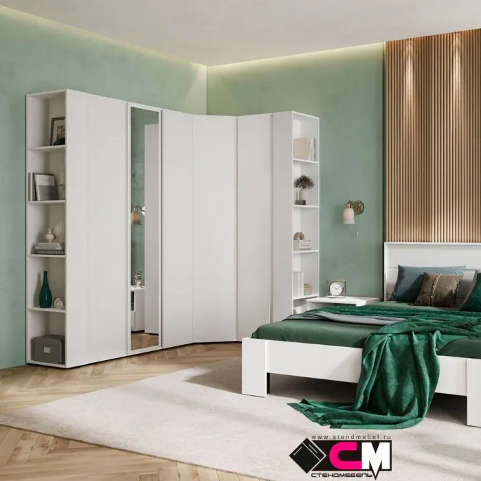 Хелен ШК 02 Шкаф 3х створчатый с зеркалом (1,200х2,100х0,460) белый/белый